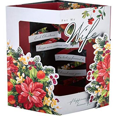 Hallmark Carte de Noël pour épouse Motif floral 3D Hallmark Carte de Noël pour épouse Motif floral 3D