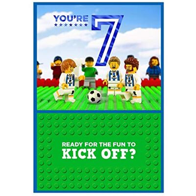 Hallmark Carte d'anniversaire 7 ans – Motif Lego Football Hallmark Carte d'anniversaire 7 ans – Motif Lego Football