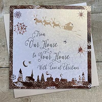 White Cotton Cards C1-oh » à partir de notre Maison de votre maison"carte de Noël faite à la main White Cotton Cards C1-oh » à partir de notre Maison de votre maison"carte de Noël faite à la main