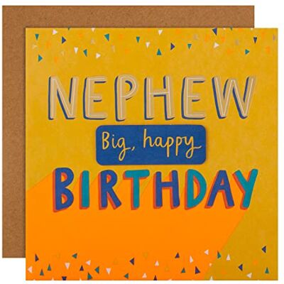 Hallmark Carte d'anniversaire pour neveu – Design contemporain à base de texte Hallmark Carte d'anniversaire pour neveu – Design contemporain à base de texte