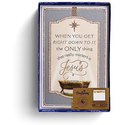 DaySpring 50th Anniversary – The Only Thing That Really Matters is Jesus – 18 cartes de Noël avec enveloppes DaySpring 50th Anniversary – The Only Thing That Really Matters is Jesus – 18 cartes de Noël avec enveloppes