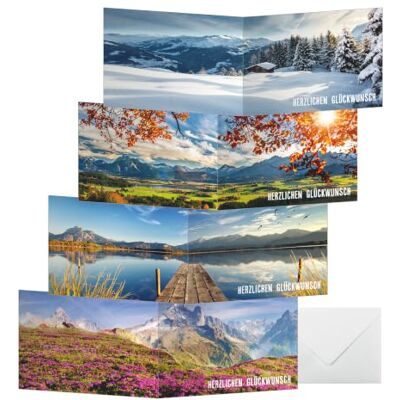 Sigel DS618 Lot de 12 cartes d'anniversaire avec enveloppes Format A6 4 motifs 3 cartes Sigel DS618 Lot de 12 cartes d'anniversaire avec enveloppes Format A6 4 motifs 3 cartes