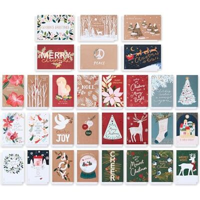 American Greetings Lot de 30 cartes de Noël avec enveloppes, porte-cartes cadeau pour argent, lot de Noël traditionnel – Conçu par Kathy Davis American Greetings Lot de 30 cartes de Noël avec enveloppes, porte-cartes cadeau pour argent, lot de Noël traditionnel – Conçu par Kathy Davis
