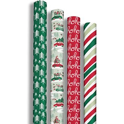 Clairefontaine 202084AMZC- Un Carton De 12 Rouleaux De Papier Cadeau Papier Excellia 80g Dimensions : 2x0,70m Motif : "Hohoho", Fêtes de Noël Clairefontaine 202084AMZC- Un Carton De 12 Rouleaux De Papier Cadeau Papier Excellia 80g Dimensions : 2x0,70m Motif : "Hohoho", Fêtes de Noël