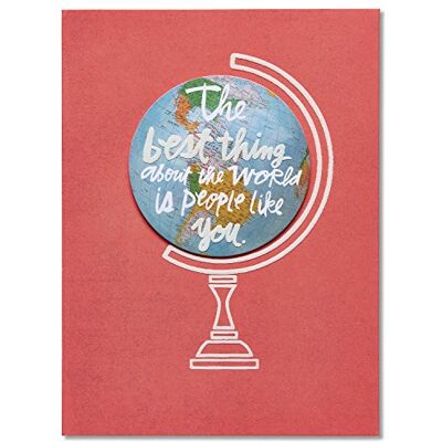 American Greetings Globe Carte de remerciement avec attache American Greetings Globe Carte de remerciement avec attache