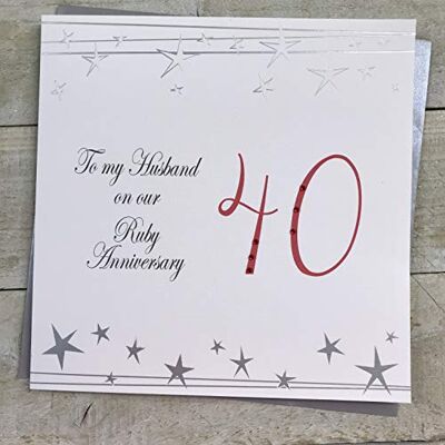 White Cotton Cards "Big Twist Portée, Ruby, to My Husband on Our Ruby Anniversary 101,6 cm Fait à la Main Grande Carte 40e Anniversaire White Cotton Cards "Big Twist Portée, Ruby, to My Husband on Our Ruby Anniversary 101,6 cm Fait à la Main Grande Carte 40e Anniversaire