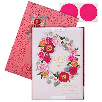 Hallmark Carte de fête des mères pour maman Motif couronne florale traditionnelle et coffret cadeau Hallmark Carte de fête des mères pour maman Motif couronne florale traditionnelle et coffret cadeau