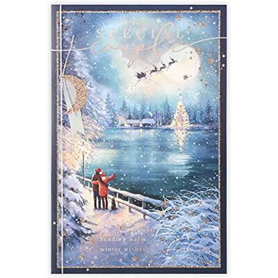Clintons : 1182039 Carte de Noël Motif couple en hiver Multicolore 155 x 235 cm Clintons : 1182039 Carte de Noël Motif couple en hiver Multicolore 155 x 235 cm