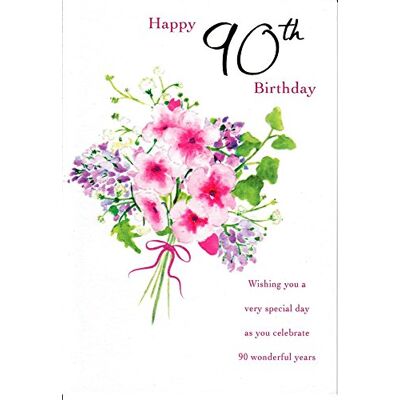 Piccadilly Greetings A10543 Carte d'anniversaire traditionnelle 90-22,9 x 15,2 cm Vert Rose Noir Beige Piccadilly Greetings A10543 Carte d'anniversaire traditionnelle 90-22,9 x 15,2 cm Vert Rose Noir Beige