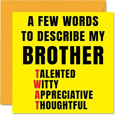 Stuff4 Cartes d'anniversaire grossières pour frère – Quelques mots décrivent Tw*t – Carte d'anniversaire pour frère de la part d'une sœur, d'un frère, cadeau d'anniversaire, 145 mm x 145 mm, cartes de vœux Stuff4 Cartes d'anniversaire grossières pour frère – Quelques mots décrivent Tw*t – Carte d'anniversaire pour frère de la part d'une sœur, d'un frère, cadeau d'anniversaire, 145 mm x 145 mm, cartes de vœux