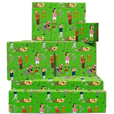 Central 23 Papier cadeau de golf pour papa, oncle, grand-père et mari 6 feuilles Papier cadeau vert pour anniversaire et anniversaire Avec étiquettes Impression de golf Central 23 Papier cadeau de golf pour papa, oncle, grand-père et mari 6 feuilles Papier cadeau vert pour anniversaire et anniversaire Avec étiquettes Impression de golf