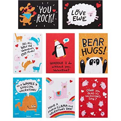 American Greetings Valentines Day Cards for Kids School and Classroom Exchange, Animals (40-Count) American Greetings Valentines Day Cards for Kids School and Classroom Exchange, Animals (40-Count)