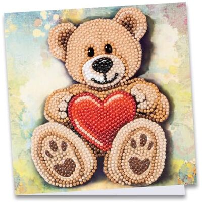 Ideen mit Herz Carte de vœux Diamond Painting 16 x 16 cm 370 g/m² Avec enveloppe et outils inclus (ours en peluche avec cœur) Ideen mit Herz Carte de vœux Diamond Painting 16 x 16 cm 370 g/m² Avec enveloppe et outils inclus (ours en peluche avec cœur)