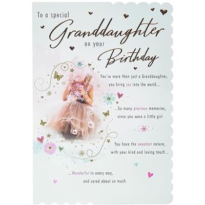 Piccadilly Greetings Carte d'anniversaire traditionnelle pour petite-fille 22,9 x 15,2 cm Piccadilly Greetings Carte d'anniversaire traditionnelle pour petite-fille 22,9 x 15,2 cm