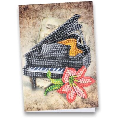 Ideen mit Herz Carte de voeux avec broderie diamant DIN B6 11,5 x 16,5 cm 370 g/m² avec enveloppe et outil, piano Ideen mit Herz Carte de voeux avec broderie diamant DIN B6 11,5 x 16,5 cm 370 g/m² avec enveloppe et outil, piano