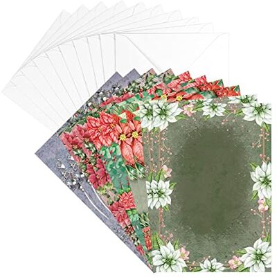 Ideen mit Herz Lot de 10 cartes de vœux avec enveloppes Vierges Multicolore Neutres Idéal pour les cartes de Noël DIN B6 (poinsettias) Ideen mit Herz Lot de 10 cartes de vœux avec enveloppes Vierges Multicolore Neutres Idéal pour les cartes de Noël DIN B6 (poinsettias)