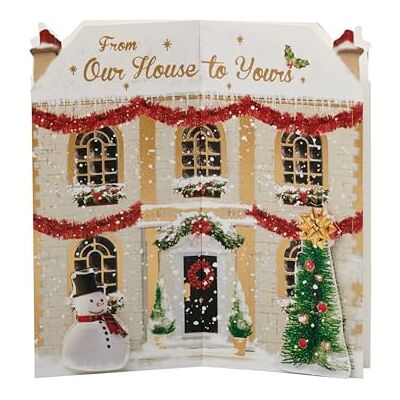 UK Greetings Carte de Noël pour la famille Motif maison festive UK Greetings Carte de Noël pour la famille Motif maison festive