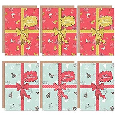 Artery8 - Cartes de Noël Pack 6 - Rouge - Cartes de vœux Artery8 - Cartes de Noël Pack 6 - Rouge - Cartes de vœux