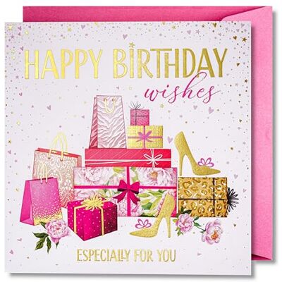 Carte d'anniversaire pour femme Carte d'anniversaire joyeuse avec enveloppe pleine de brillance et de lumière scintillante qui se reflète dans le nombre scintillant et les imprimés colorés Carte d'anniversaire pour femme Carte d'anniversaire joyeuse avec enveloppe pleine de brillance et de lumière scintillante qui se reflète dans le nombre scintillant et les imprimés colorés