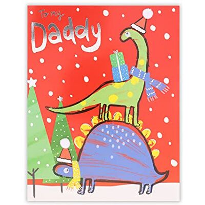Clintons : Carte de Noël dinosaures pour papa Clintons : Carte de Noël dinosaures pour papa