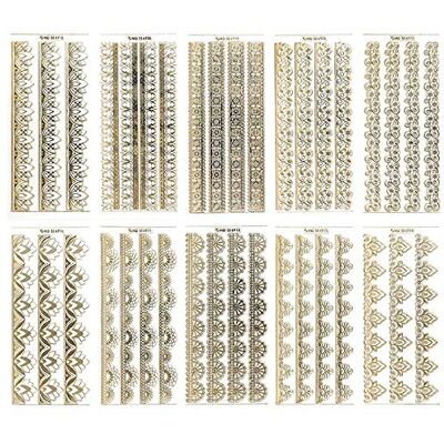 Ideen mit Herz Autocollants de gravure, transparents/dorés, 10 feuilles de 10 x 23 cm Autocollants dorés pour bricolage et décoration Cartes et cadeaux pour anniversaire, Noël, retraite et plus Ideen mit Herz Autocollants de gravure, transparents/dorés, 10 feuilles de 10 x 23 cm Autocollants dorés pour bricolage et décoration Cartes et cadeaux pour anniversaire, Noël, retraite et plus