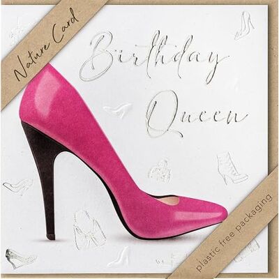 bsb Carte d'anniversaire Nature Card faite à la main – Chaussure Birthday Queen 15,5 x 15,5 cm bsb Carte d'anniversaire Nature Card faite à la main – Chaussure Birthday Queen 15,5 x 15,5 cm