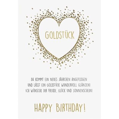 Perleberg Carte d'anniversaire Lifestyle – Carte texte pièce dorée – 11,6 x 16,6 cm Perleberg Carte d'anniversaire Lifestyle – Carte texte pièce dorée – 11,6 x 16,6 cm