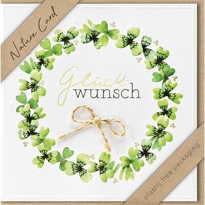 bsb Carte de vœux avec couronne de trèfle Carte naturelle Cartes durables pour anniversaire Cartes de vœux avec enveloppe Carte d'anniversaire pour femmes et hommes Carte de vœux 15,5 x bsb Carte de vœux avec couronne de trèfle Carte naturelle Cartes durables pour anniversaire Cartes de vœux avec enveloppe Carte d'anniversaire pour femmes et hommes Carte de vœux 15,5 x