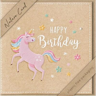 bsb Carte d'anniversaire faite à la main Licorne 15,5 x 15,5 cm bsb Carte d'anniversaire faite à la main Licorne 15,5 x 15,5 cm