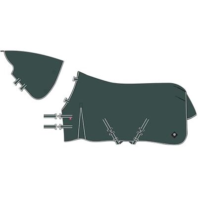 Imperial Riding IRHBasic Couverture d'extérieur 400 g, col amovible, couverture d'hiver, matériau résistant aux intempéries, soufflet de marche, polyester 600D, sangles croisées, lacets de queue et de Imperial Riding IRHBasic Couverture d'extérieur 400 g, col amovible, couverture d'hiver, matériau résistant aux intempéries, soufflet de marche, polyester 600D, sangles croisées, lacets de queue et de