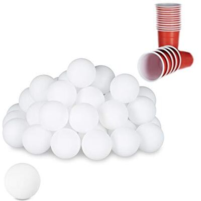 Relaxdays Blanc 48 Bière Balles Ping-Pong Tennis de Table Loto Jeu à Boire Sans Inscription 38mm Plastique, 10021524, 38 mm Relaxdays Blanc 48 Bière Balles Ping-Pong Tennis de Table Loto Jeu à Boire Sans Inscription 38mm Plastique, 10021524, 38 mm