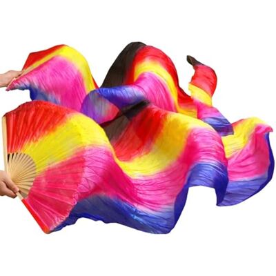 LYXYGMV Paire de voiles de danse orientale en soie faits à la main pour femme Auburn 180 cm 1 paire (2 pièces) LYXYGMV Paire de voiles de danse orientale en soie faits à la main pour femme Auburn 180 cm 1 paire (2 pièces)