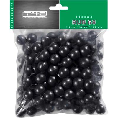 T4E RUB 68 Lot de 100 boules de paintball en caoutchouc Calibre .68 2,98 g Noir T4E RUB 68 Lot de 100 boules de paintball en caoutchouc Calibre .68 2,98 g Noir