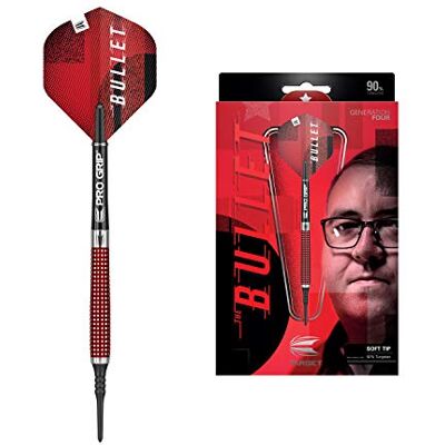 Target Darts Stephen Bunting Jeu de fléchettes souples 4ème génération 90% tungstène (18 g) Argent et rouge, 18 g Target Darts Stephen Bunting Jeu de fléchettes souples 4ème génération 90% tungstène (18 g) Argent et rouge, 18 g