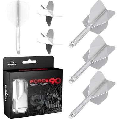 Mission Force 90 Ailettes et tiges de fléchettes moulées avec précision intégrées, lot de 3 ailettes et tiges professionnelles hautement durables 2 en 1 Standard n°6 Mission Force 90 Ailettes et tiges de fléchettes moulées avec précision intégrées, lot de 3 ailettes et tiges professionnelles hautement durables 2 en 1 Standard n°6