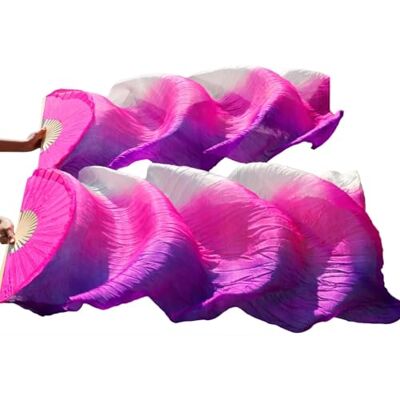 LYXYGMV Paire de voiles de soie chinoise pour danse du ventre Mélange de couleurs pour fête, spectacle (gris, L 180 cm 1 paire (2 pièces) LYXYGMV Paire de voiles de soie chinoise pour danse du ventre Mélange de couleurs pour fête, spectacle (gris, L 180 cm 1 paire (2 pièces)