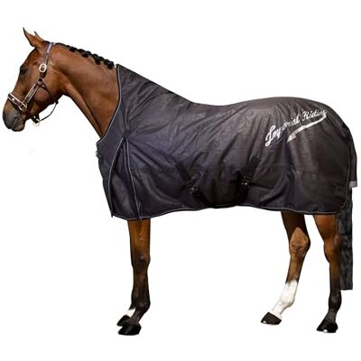 Imperial Riding IRH Super-Dry Couverture d'été, 600D imperméable et respirante (3000 mm/3000 MVP), doublure en coton, col haut, sangles croisées et rabat de queue, couverture pour cheval, été et Imperial Riding IRH Super-Dry Couverture d'été, 600D imperméable et respirante (3000 mm/3000 MVP), doublure en coton, col haut, sangles croisées et rabat de queue, couverture pour cheval, été et