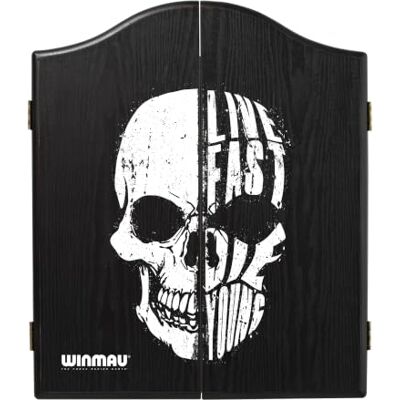 WINMAU Cible de fléchettes de luxe avec motif tête de mort Protection murale robuste avec tableau de bord pour la maison et l'extérieur WINMAU Cible de fléchettes de luxe avec motif tête de mort Protection murale robuste avec tableau de bord pour la maison et l'extérieur