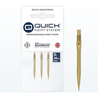 Harrows HM Grip Heavy Metal Quick Points – Pointes de fléchettes inspirées de Ryan Searle avec anneaux de préhension carrés – Système de pointe rapide anti-rupture pour échanges rapides de points – 26 Harrows HM Grip Heavy Metal Quick Points – Pointes de fléchettes inspirées de Ryan Searle avec anneaux de préhension carrés – Système de pointe rapide anti-rupture pour échanges rapides de points – 26