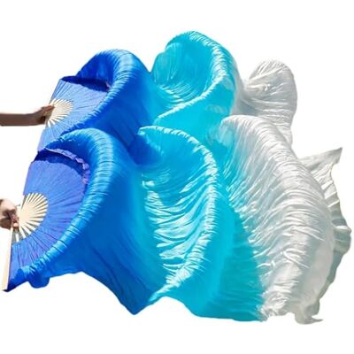 LYXYGMV 1 paire de voile de danse du ventre en soie véritable, teints à la main, performance naturelle pour fête, spectacle sur scène, violet foncé, 120 x 90 cm LYXYGMV 1 paire de voile de danse du ventre en soie véritable, teints à la main, performance naturelle pour fête, spectacle sur scène, violet foncé, 120 x 90 cm