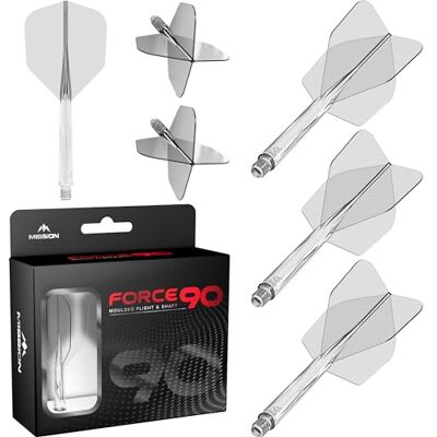 Mission Force 90 Ailettes et tiges de fléchettes moulées avec précision intégrées, lot de 3 ailettes et tiges professionnelles hautement durables 2 en 1 Standard n°6 Mission Force 90 Ailettes et tiges de fléchettes moulées avec précision intégrées, lot de 3 ailettes et tiges professionnelles hautement durables 2 en 1 Standard n°6