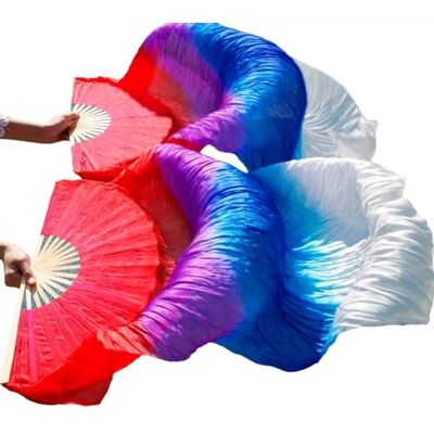 LYXYGMV Voiles de Soie Chinois, Paire d'éventails Danse du Ventre, mélange Couleurs pour Spectacles(Light Purple,M-150cm-1pair(2pcs)) LYXYGMV Voiles de Soie Chinois, Paire d'éventails Danse du Ventre, mélange Couleurs pour Spectacles(Light Purple,M-150cm-1pair(2pcs))