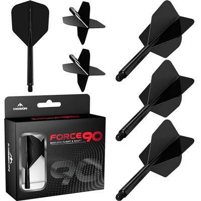 Mission Force 90 Ailettes et tiges de fléchettes moulées avec précision intégrées, lot de 3 ailettes et tiges professionnelles hautement durables 2 en 1 Standard n°6 Mission Force 90 Ailettes et tiges de fléchettes moulées avec précision intégrées, lot de 3 ailettes et tiges professionnelles hautement durables 2 en 1 Standard n°6