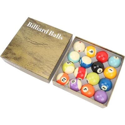 Jelquix Boules de Billard 16 Pièces, Ensemble de Boules de Billard en Résine à Haute Résistance au Frottement, Standard Professionnel de 2,3 Pouces de Diamètre, Balles d'entraînement à Numérotation Jelquix Boules de Billard 16 Pièces, Ensemble de Boules de Billard en Résine à Haute Résistance au Frottement, Standard Professionnel de 2,3 Pouces de Diamètre, Balles d'entraînement à Numérotation