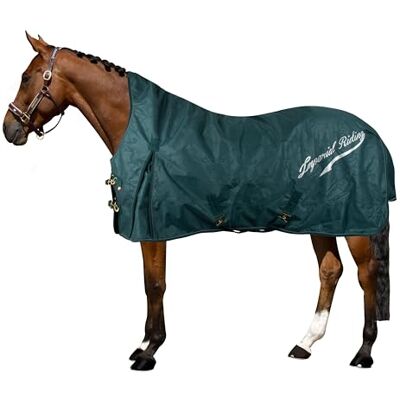 Imperial Riding IRH Super-Dry Couverture d'été, 600D imperméable et respirante, doublure en coton, col haut, sangles croisées et rabat de queue, couverture pour cheval, été et mi-saison, vert forêt Imperial Riding IRH Super-Dry Couverture d'été, 600D imperméable et respirante, doublure en coton, col haut, sangles croisées et rabat de queue, couverture pour cheval, été et mi-saison, vert forêt