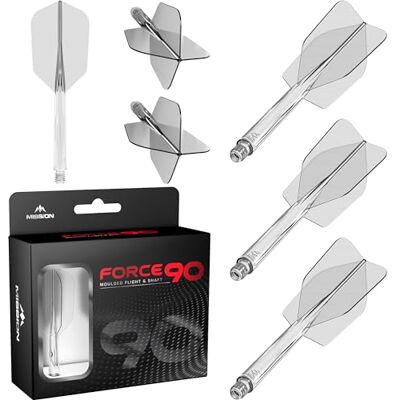 Mission Force 90 Ailettes et tiges de fléchettes moulées avec précision intégrées, lot de 3 ailettes et tiges professionnelles hautement durables 2 en 1 Slim Mission Force 90 Ailettes et tiges de fléchettes moulées avec précision intégrées, lot de 3 ailettes et tiges professionnelles hautement durables 2 en 1 Slim