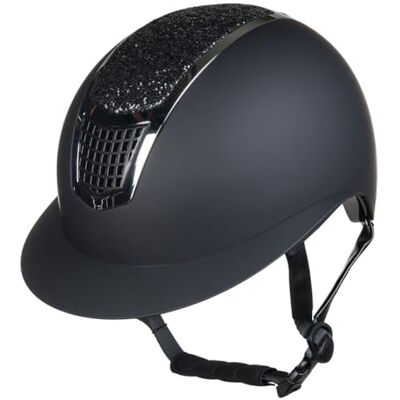 HKM Unisexe Adulte Glamour Shield Casques d'équitation, 9171 Noir/Argent, 56-58 cm HKM Unisexe Adulte Glamour Shield Casques d'équitation, 9171 Noir/Argent, 56-58 cm