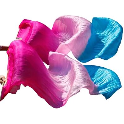 LYXYGMV 1 éventail droit + 1 voile de danse du ventre gauche en soie peinte à la main 5 tailles x 0,9 m Mélange de couleurs vertes pour fête, spectacle sur scène (violet, 230 cm-90 cm) LYXYGMV 1 éventail droit + 1 voile de danse du ventre gauche en soie peinte à la main 5 tailles x 0,9 m Mélange de couleurs vertes pour fête, spectacle sur scène (violet, 230 cm-90 cm)