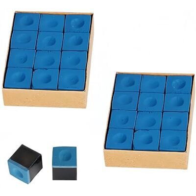 HJYDGJ Lot de 24 craies de billard standard pour queues de billard antidérapantes bleues HJYDGJ Lot de 24 craies de billard standard pour queues de billard antidérapantes bleues
