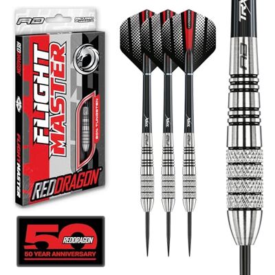 Dragon Darts Sidewinder Series Jeu de fléchettes professionnel 80% tungstène avec ailettes et tiges de fléchettes – Disponible en 23 g, 25, 27 g et 30 g Dragon Darts Sidewinder Series Jeu de fléchettes professionnel 80% tungstène avec ailettes et tiges de fléchettes – Disponible en 23 g, 25, 27 g et 30 g